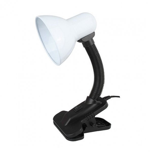 Светильник настольный Ultraflash UF-320P C01, (230V, 60W, E27 ЛОН), с прищепкой, белый