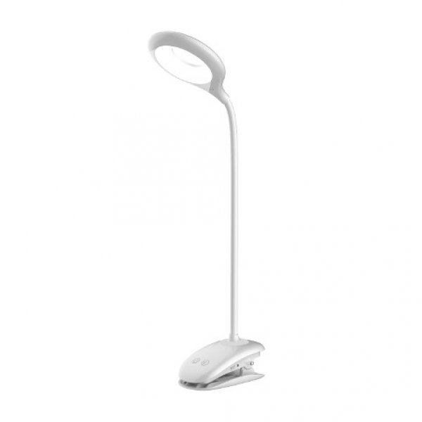Светильник настольный Ultraflash UF-705 C01, 20 LED, аккум, с прищепкой, белый