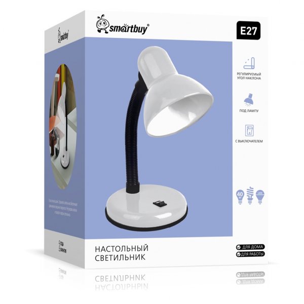 Светильник настольный Smartbuy Е27 белый