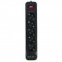 Amper сетевой удлинитель, 4м, 5 розеток, 10А, 2500 Вт, 3usb,1Type-C, чёрный