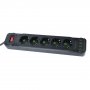 Amper сетевой удлинитель, 4м, 5 розеток, 10А, 2500 Вт, 3usb,1Type-C, чёрный
