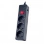 Perfeo сетевой фильтр 3м, 3 розетки, "POWER+", чёрный (PF-PP-3/3.0-B)