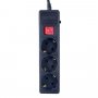 Perfeo сетевой фильтр 3м, 3 розетки, "POWER+", чёрный (PF-PP-3/3.0-B)