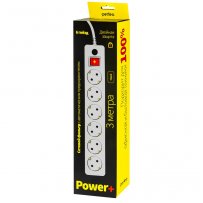Perfeo сетевой фильтр 3м, 6 розеток, "POWER+", серый (PF-PP-6/3.0-G)