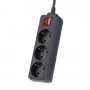 Удлинитель Perfeo "POWERMATE", 3м, 3 розетки, заземление, выключатель, чёрный (PF-PM-3/3.0-B)