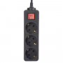 Удлинитель Perfeo "POWERMATE", 3м, 3 розетки, заземление, выключатель, чёрный (PF-PM-3/3.0-B)