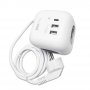 Удлинитель JAZZway EC-03U-150-wh, 1.5м, 3 розетки, заземление, выключатель
