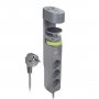 Удлинитель JAZZway ETD-03U-150-gy, 1.5м, 3 розетки, заземление, выключатель