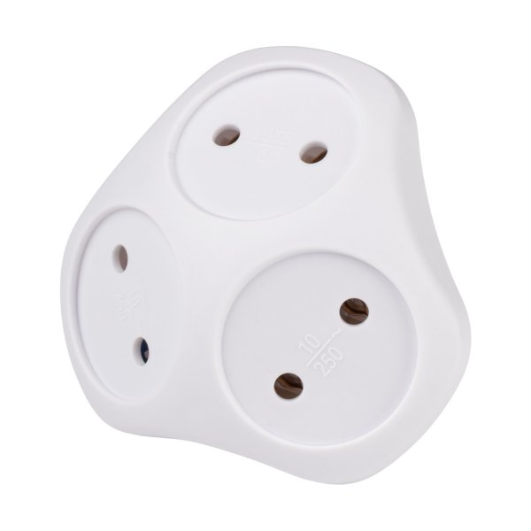 Переходник (220V) тройник ФАZА FAR-3-wh, белый
