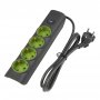 Удлинитель JAZZway ET-04-140G, 1,4м, 4 розетки, заземление, выключатель