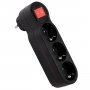 Переходник (220V) тройник JAZZway AD-3GS-bk заземл., выкл.