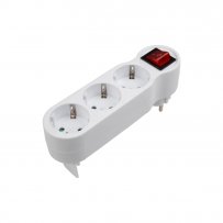 Переходник (220V) тройник JAZZway AD-3GS заземл., выкл.