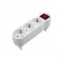 Переходник (220V) тройник JAZZway AD-3GS заземл., выкл.