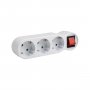 Переходник (220V) тройник JAZZway AD-3GS заземл., выкл.