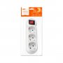 Переходник (220V) тройник JAZZway AD-3GS заземл., выкл.