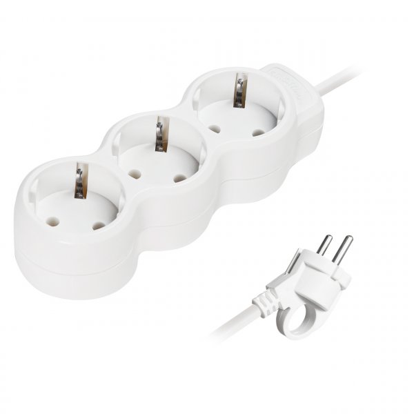 Удлинитель Smartbuy NEW, 3м, 3 розетки, заземление,16А/3.5кВт, ПВС 3*1,0