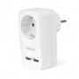 Адаптер-фильтр Smartbuy, 1 гнездо с заземлением 16A, 2 USB 2.1 A (SBE-16-A05-USB)