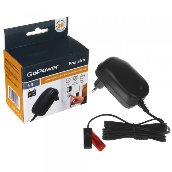 ЗУ GoPower ProLab 6 6V 1.0A для свинцово-кислотных аккумуляторов (1/100)