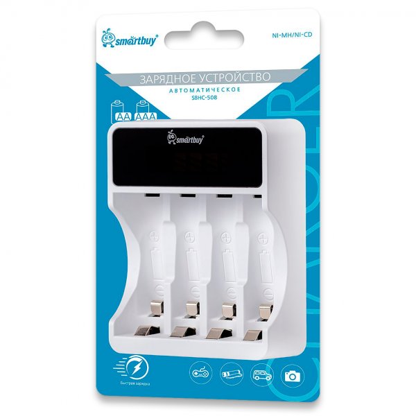 ЗУ Smartbuy SBHC-508 быстрое для Ni-Mh/Ni-Cd аккумуляторов автоматическое