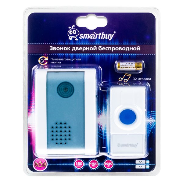 Беспроводной звонок дверной с цифр. код. Smartbuy SBE-11-DP8-32, IP44
