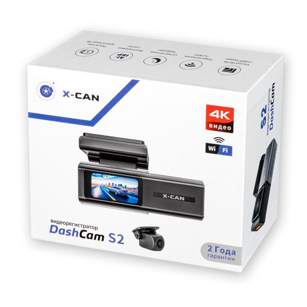 Видеорегистратор X-CAN DashCam S2 4K WiFi