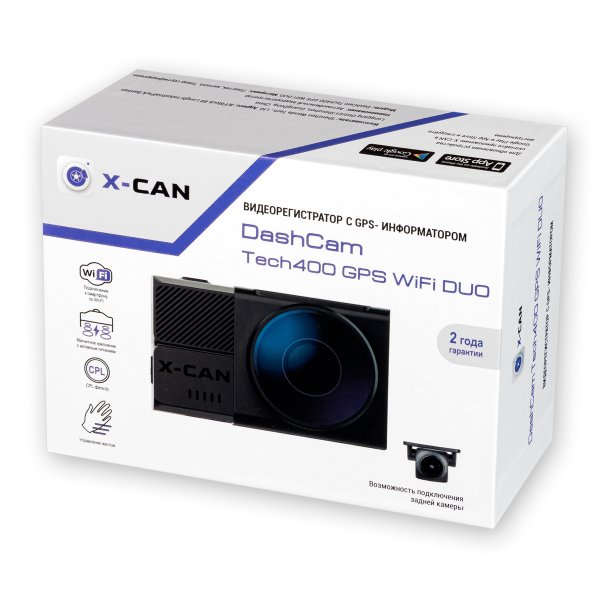 Видеорегистратор X-CAN DashCam Tech 400 GPS WiFi Duo