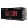 Часы с будильником Perfeo "LUMINOUS", LED, чёрный корпус / красная подсветка (PF-663)