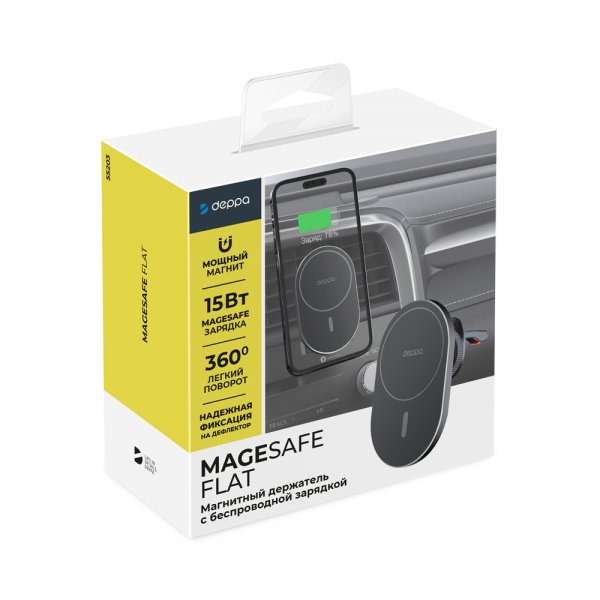 Держатель Deppa Mage Safe Flat в авто, чёрный