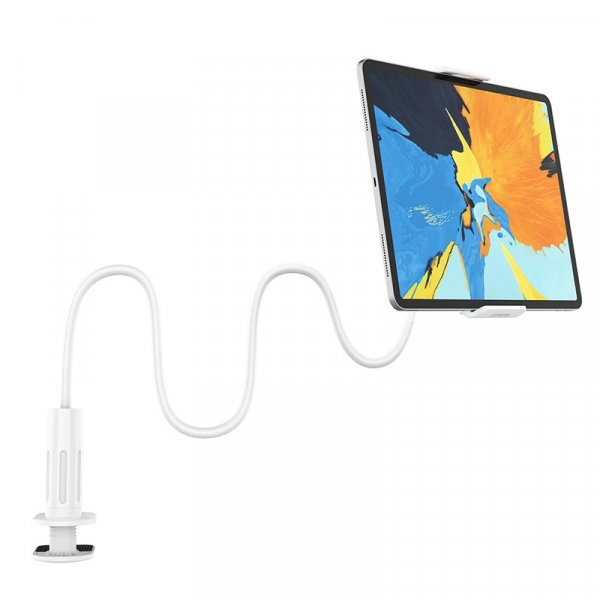 Держатель Borofone BH24 для телефона и планшета 4-10.6", настольный, на прищепке, белый