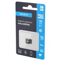 Карта памяти  16GB microSDHC class 10 Maxvi UHS-I (1), V10, без адаптера