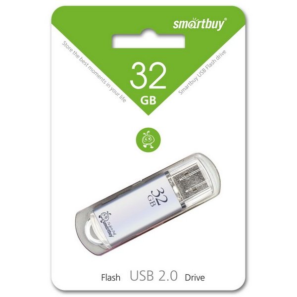 Флешка USB 32GB 2.0 SmartBuy V-Cut Silver