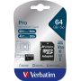 Карта памяти  64GB microSDHC class 10 Verbatim Pro (U3) с адаптером
