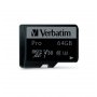 Карта памяти  64GB microSDHC class 10 Verbatim Pro (U3) с адаптером