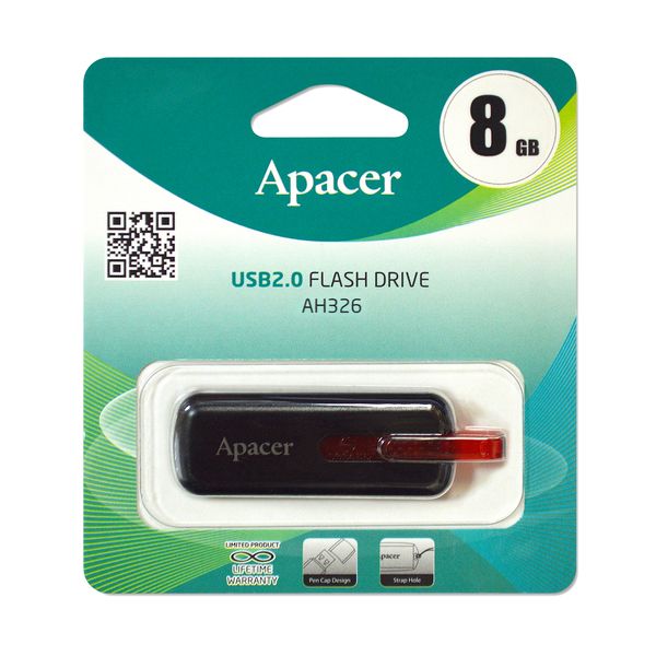 Флешка USB  8GB 2.0 Apacer AH326 Black
