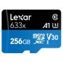 Карта памяти 256GB micro SDXC class 10 633x U3 A1 V30 Lexar с адаптером SD