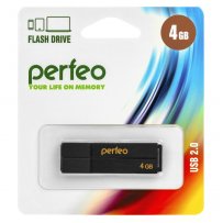 Флешка USB  4GB 2.0 Perfeo C01G2 Black