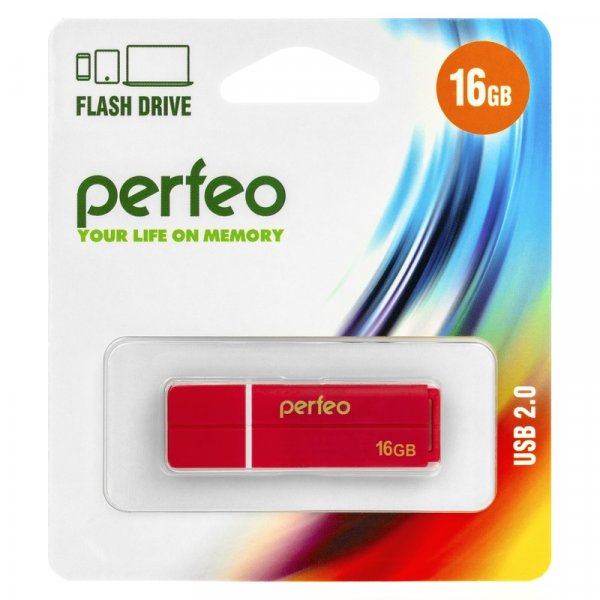 Флешка USB 16GB 2.0 Perfeo C01G2 Red