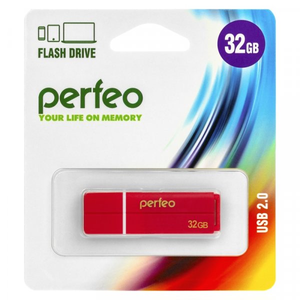 Флешка USB 32GB 2.0 Perfeo C01G2 Red