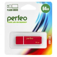 Флешка USB 64GB 2.0 Perfeo C01G2 Red