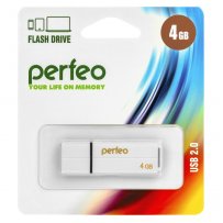 Флешка USB  4GB 2.0 Perfeo C01G2 White