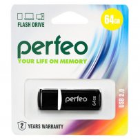 Флешка USB 64GB 2.0 Perfeo C02 Black