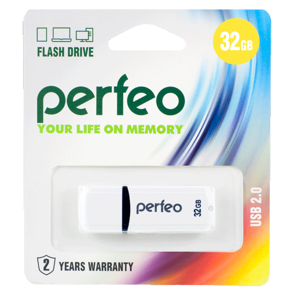 Флешка USB 32GB 2.0 Perfeo C02 White