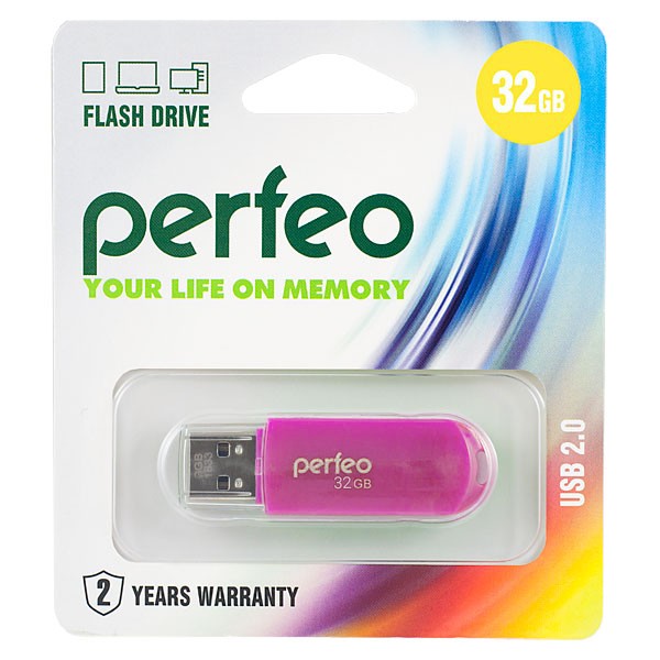 Флешка USB 32GB 2.0 Perfeo C03 Pink