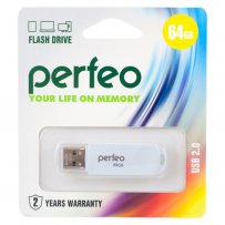 Флешка USB 64GB 2.0 Perfeo C03 White