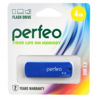Флешка USB  4GB 2.0 Perfeo C05 Blue