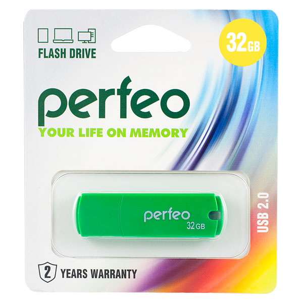 Флешка USB 32GB 2.0 Perfeo C05 Green