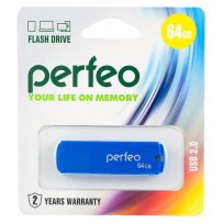 Флешка USB 64GB 2.0 Perfeo C05 Blue