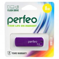 Флешка USB  8GB 2.0 Perfeo C05 Purple