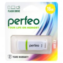 Флешка USB 16GB 2.0 Perfeo C11 White