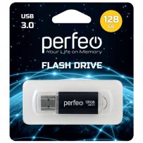 Флешка USB  128GB 3.0 Perfeo C14 Black metal series